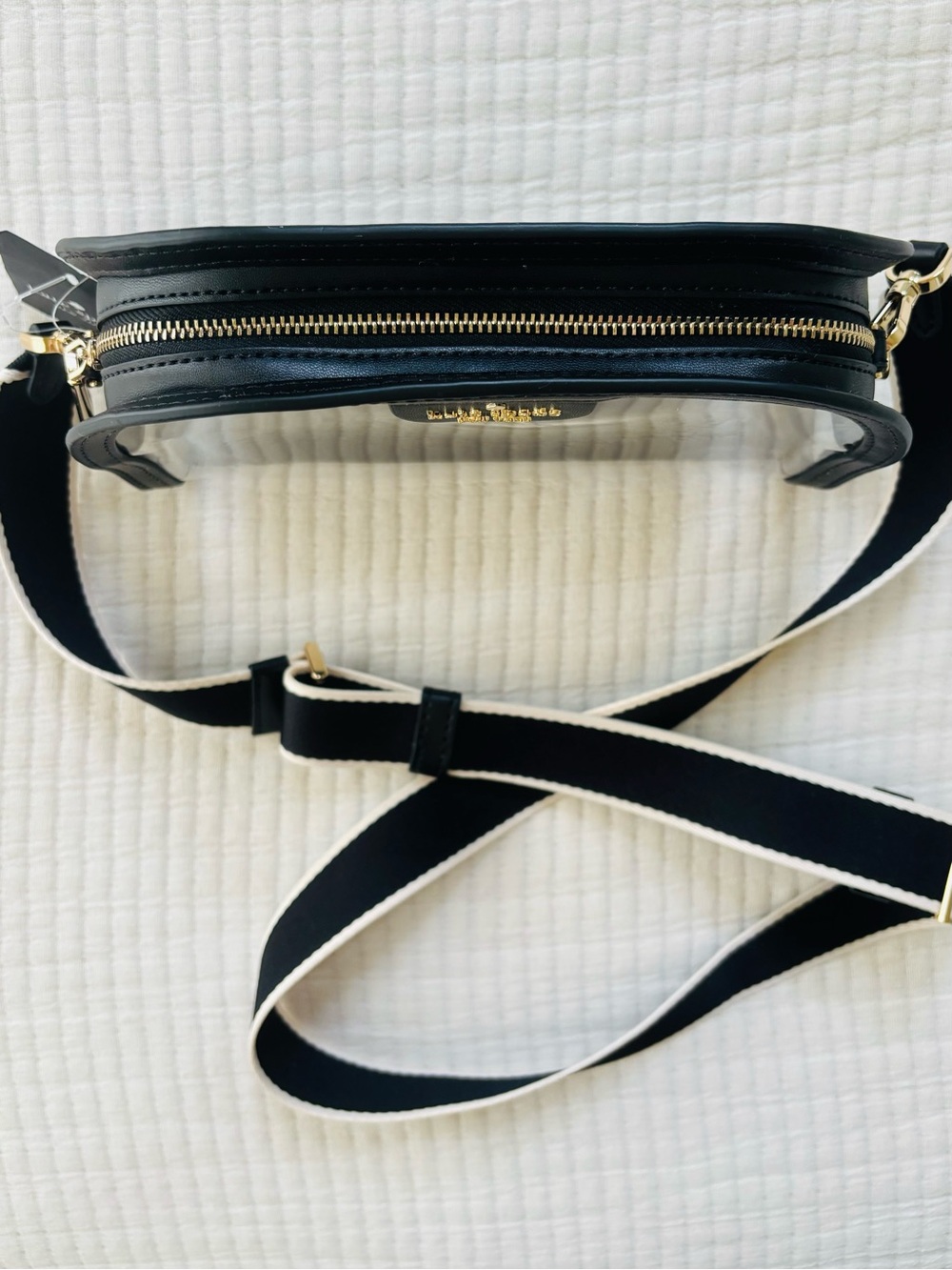 Kate Spade Clare Clear Small Dome Crossbody Bag Black Multi Stadium Bag NWT - Picture 6 of 16